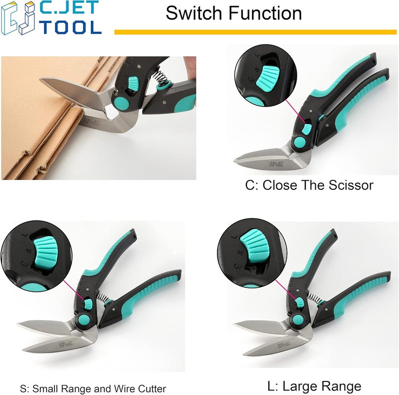C.JET TOOL 10" Heavy Duty Carpet Cutter, Industrial Scissors, Multipurpose, Professional Soft Grip Stainless Steel (Turquoise) - Image 4